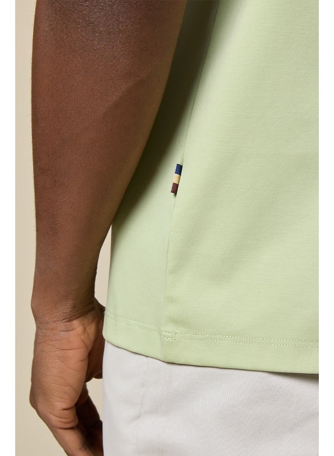 Mannerism The Limecrest Lime Green Polo in Breathable Cotton Comfort Fit - Image 5